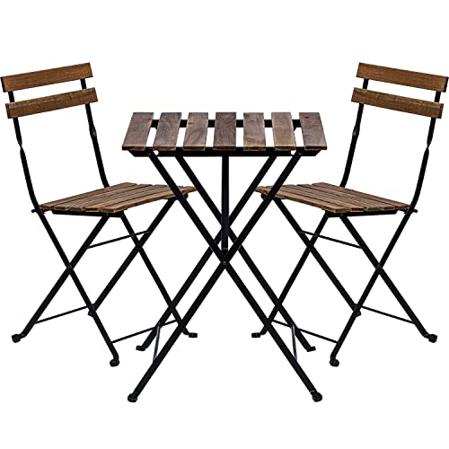 STILISTA® Bistro-Set 3-teilig aus Akazienholz 1x Tisch + 2X Stuhl, klappbar