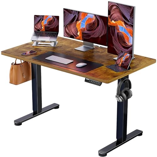 ErGear Höhenverstellbarer Schreibtisch 120 x 60cm Schreibtisch Höhenverstellbar Elektrisch Ergonomischer Steh-Sitz...