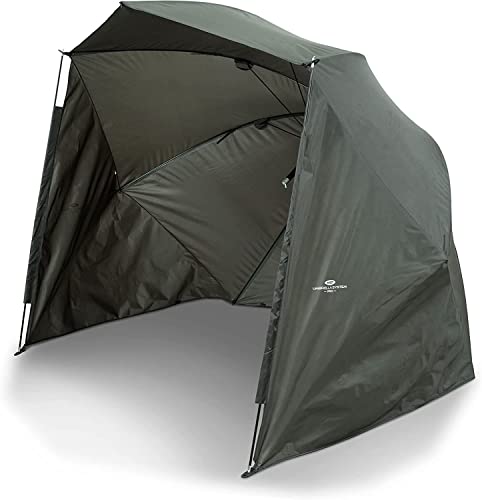 NGT Großes 127 cm Brolly Shelter Regenschirmsystem + Seiten Karpfen Grobfischen 125 cm 1-2 Mann