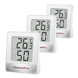 ThermoPro TP49W-3 digitales Mini Thermo-Hygrometer Thermometer Raumthermometer 3 er innen Temperatur und...