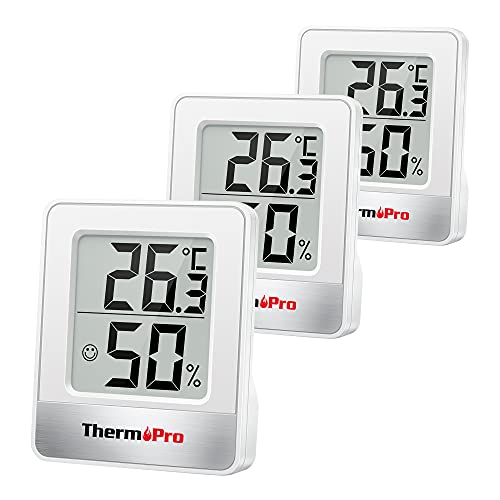 ThermoPro TP49W-3 digitales Mini Thermo-Hygrometer Thermometer Raumthermometer 3 er innen Temperatur und...