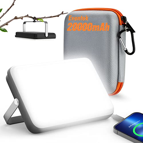 Eventek LED Campinglampe 4000LM, 20000mAh Power Bank USB Aufladbar Zeltlampe bis zu 144 Stunden, IPX5 Wasserdichtes...