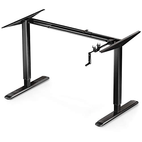 Deskfit höhenverstellbares Schreibtischgestell manuell & stufenlos | 2-Säulen-Teleskop-Tischbeine Metall | Smarter...