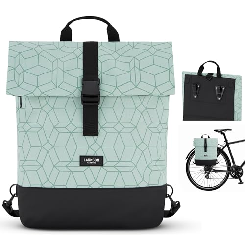 LARKSON Fahrradtaschen für Gepäckträger Damen & Herren Mint - Tammo Bike - 2 in 1 Fahrrad Tasche Rucksack &...