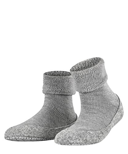 FALKE Damen Stoppersocken Cosyshoe W HP Wolle rutschhemmende Noppen 1 Paar, Grau (Light Grey 3400), 37-38