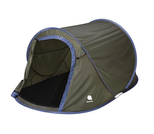 Spetebo Pop Up Wurfzelt grün 220 x 120 cm - 2 Personen - Sofortzelt für Trekking und Camping - Automatisches...