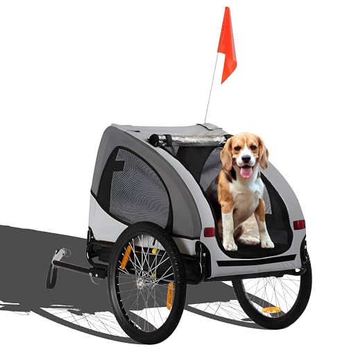 zoomundo Fahrradanhänger Hundeanhänger für Hunde-Transport Buddy in Grau