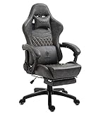 Dowinx Gaming Stuhl Bürostuhl Ergonomischer PC-Stuhl mit Massage Lendenwirbelstütze, Vorteil Stil PU Leder Hohe...