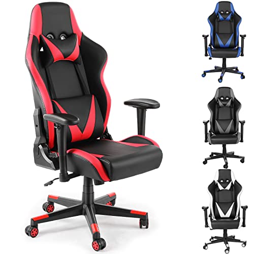 Gaming Stuhl Bürostuhl, Profi Gamer Stuhl mit Kopfstütze und Lendenkissen, Gaming Sessel Ergonomisch, Computerstuhl...