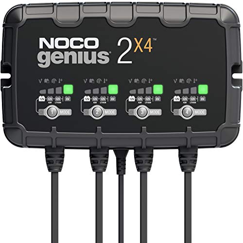 NOCO GENIUS2X4, 4 Batteriebank Intelligentes Ladegerät mit 8-Amp (2-Amp pro Batteriebank), 6V und 12V...