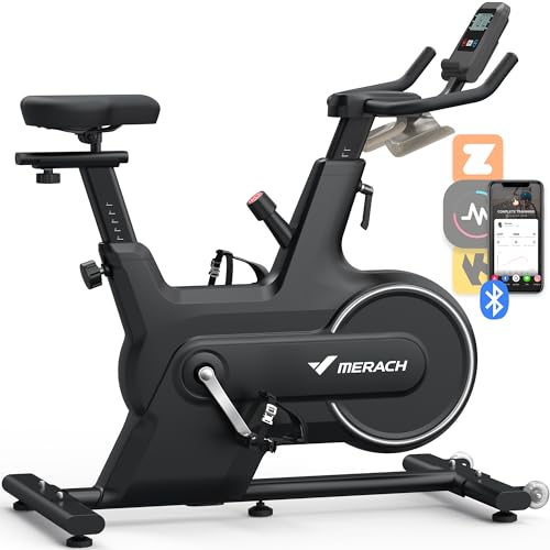 MERACH Indoor Cycling Bike, Heimtrainer für Zuhause mit magnetischem Widerstand, Bluetooth-Ergometer mit...