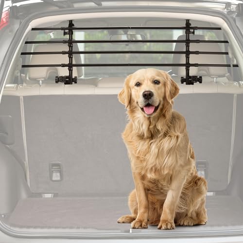 JOYTUTUS Schutzgitter Auto Hundegitter aus Aluminium Hundeschutzgitter Trenngitter Gepäckgitter Universal für...