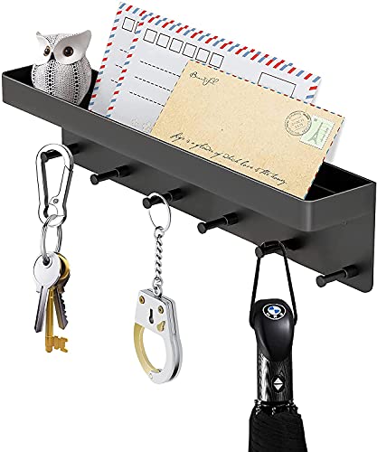 schlüsselbrett Schlüsselhalter mit Ablage Schlüssel Organizer Schlüsselhaken Wandorganizer mit 6 Haken geeignet...