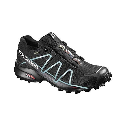 Salomon Speedcross 4 Gore-Tex Damen Trailrunning-Schuhe, Wasserdicht, Präziser Fußhalt, Wetterfester, Black, 39 1/3