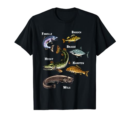 Angler Fischer Design mit Fischarten T-Shirt