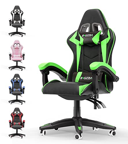bigzzia Gaming Stuhl Ergonomisch - Gamer Stühle mit Lendenkissen + Kopfstütze Gaming Chair Höhenverstellbar...