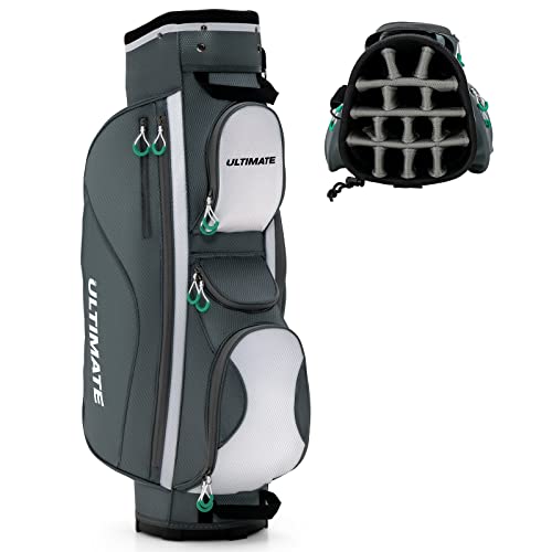 COSTWAY Golfbag, leichtes Golf Cart Bag, mit Regenhaube, 14er Einteilung von Schlägerfach, auch zur Nutzung auf Golf...