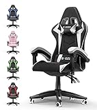 bigzzia Gaming Stuhl Ergonomisch - Gamer Stühle mit Lendenkissen + Kopfstütze Gaming Chair Höhenverstellbar...