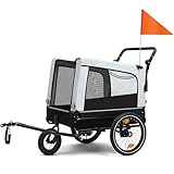 YITAHOME 2-in-1 Hundeanhänger mit 360° Drehbarem und Abnehmbarem Vorderrad, Hundekinderwagen aus 600D Oxford-Leinwand,...