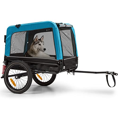 Klarfit Husky Vario 2-in-1 Fahrradanhänger & Hundebuggy, Fahrrad Anhänger für Hunde, Hunde Fahrradanhänger mit...