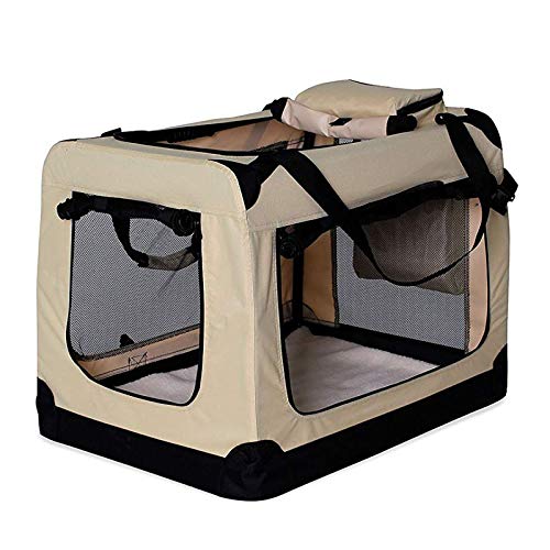 lionto Hundetransportbox Hundetasche Hundebox Faltbare Kleintiertasche Größe S Farbe Beige