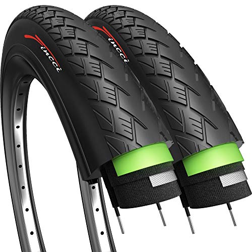 Fincci Paar 700 x 38c 40-622 Reifen mit 3 mm Pannenschutz für Elektrisches Straße Mountainbike MTB Hybrid Tourenrad...