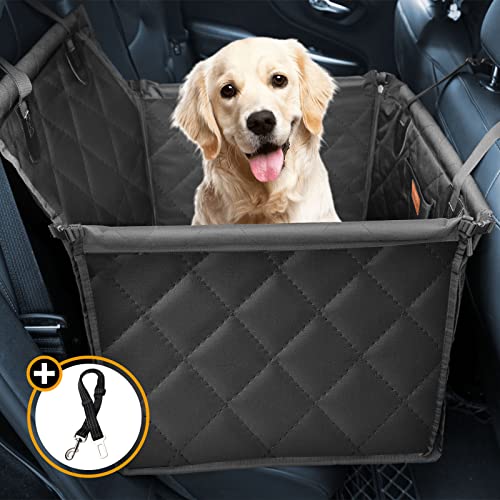 Looxmeer Hunde Autositz für Kleine Mittlere Hunde, Hundesitz Auto Autositzbezug mit Sicherheitsgurt und Verstärkter...