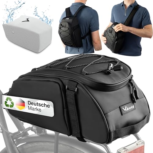 Valkental - 3in1 Fahrradtasche für Gepäckträger - 10L Volumen - Isolierende Gepäckträgertasche mit Rucksackfunktion...