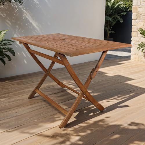 SAM Gartentisch Callao | Akazienholz massiv & geölt | Klapptisch 120x70 cm | Holztisch für Balkon, Terrasse,...