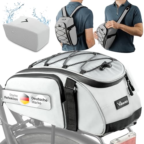 Valkental - 3in1 Fahrradtasche für Gepäckträger - 10L Volumen - Isolierende Gepäckträgertasche mit Rucksackfunktion...