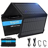 Bogseth 21W Solarpanel Faltbar mit 2 USB Anschluss Wasserdichtes Tragbares Solarladegerät für Handy,IPX4 Solar Panel...