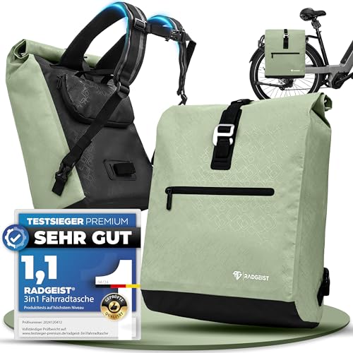 RADGEIST Fahrradtasche für Gepäckträger I Gepäckträgertasche & Rucksack I Fahrradtasche für Damen & Herren I...