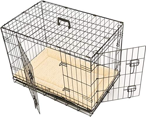MaxxPet - Hundekäfig für Zuhause mit angenehm weicher Plaid - Hundegitterbox inkl. Kunststoff-Auffangschale mit...