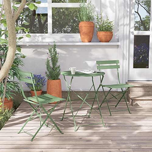 Grand patio Bistro Set 3-Teiliges, Gartenmöbel Set, Sitzgruppe 2 Stühle und 1 Tisch, Klappbar, Balkonset für Hof,...