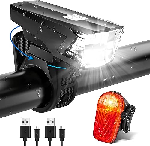 LED Fahrradlicht Set, StVZO Fahrrad Licht USB Aufladbar, Wasserdicht Fahrradbeleuchtung Fahrradlicht Vorne...