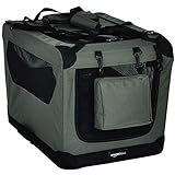 Amazon Basics - Hochwertige Haustier-Transportbox, faltbar, weich - 66 cm, GRAU