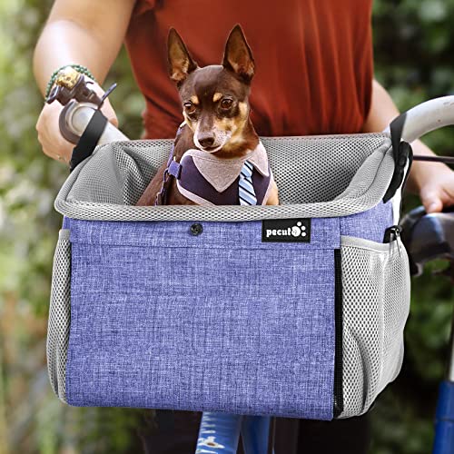 pecute Haustier Fahrradtasche für Hunde Katzen Fahrradkord Hundetasche Hundekorb Rucksack vorne Atmungsaktiv...
