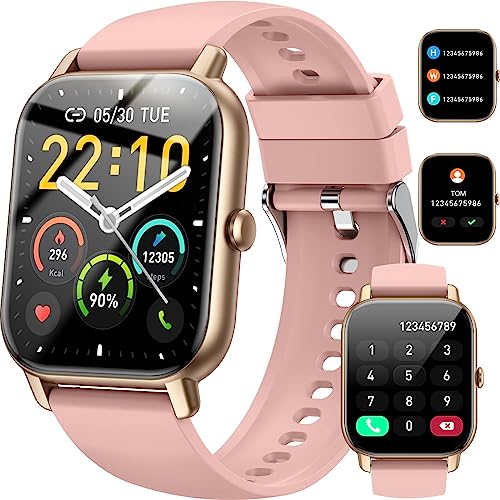 Smartwatch für Damen Herren, 1,85 Zoll Touchscreen mit Bluetooth Anrufe, IP68 Wasserdicht Fitnessuhr mit...