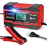 10 A Autobatterie Ladegerät 10A 12V 24V Smart Vollautomatische KFZ Batterieladegerät LCD Touchscreen...