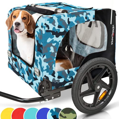 Hundeanhänger für Fahrrad, Fahrradanhänger für Hunde, inkl. Fahne und Gurt, klappbar und leicht im Kofferraum...