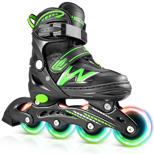 Hozzen Inline Skates Kinder, Verstellbar Inliner für Kinder, Inliner für Mädchen und Jungen, Inline Skates Rollschuhe...