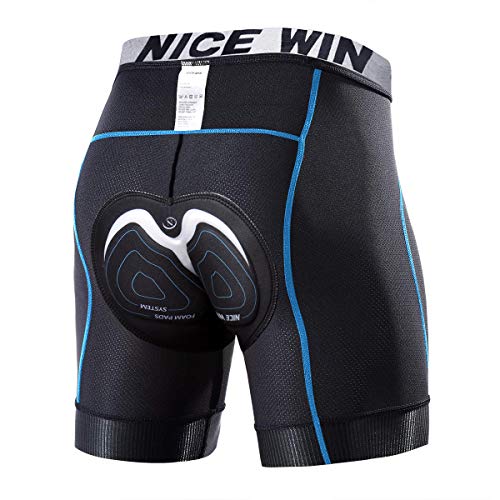 NICEWIN Radunterhose Herren mit Sitzpolster Radlerhose Unterwäsche 4D Gepolsterte Fahrradhose Kurz Atmungsaktive...