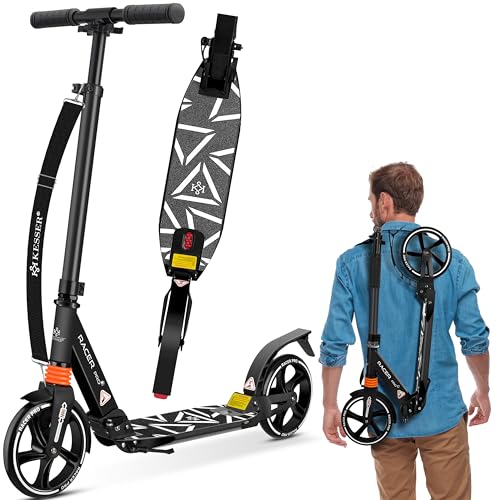 KESSER® Cityroller Scooter 205mm Räder PU Big Wheel - Pro-S Tretroller mit Doppel Federung, City-Roller Scooter...