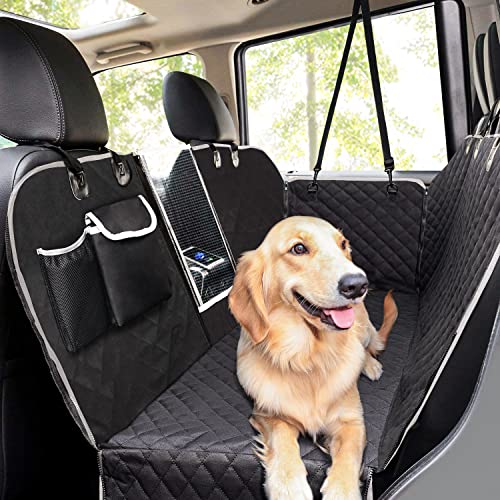 Pecute Hundedecke Auto Rückbank mit Seitenschutz, Universale Autoschondecke Hund Rücksitz mit Sichtfenster, Kratzfeste...