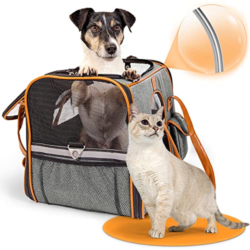 Tierhood - Hundetasche, Katzentasche bis zu 6.5kg - [GUT BELÜFTET] - Transporttasche für Auto, Zug, Unterwegs mit...