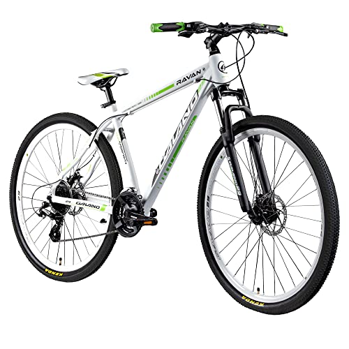 Galano Mountainbike 29 Zoll Hardtail MTB Fahrrad Ravan 24 Gänge Bike 3 Farben (weiß/grün, 48 cm)