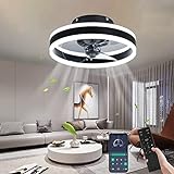 YOCOMO Deckenventilator mit Beleuchtung Ventilator Deckenleuchte Leise Moderne led Deckenventilator Licht Mit...