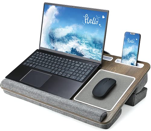 Laptop Unterlage, Ohuhu Laptop Kissentablett mit Mausunterlage & Handgelenkauflage, Tragbarer Laptopkissen Schreibtisch...