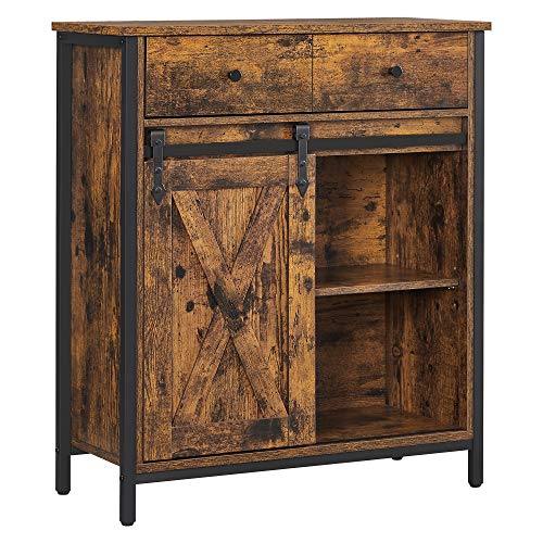 VASAGLE Sideboard, KÜchenschrank, Aufbewahrungsschrank, mit SchiebetÜr, 30 x 70 x 80 cm, verstellbare Ablage,...