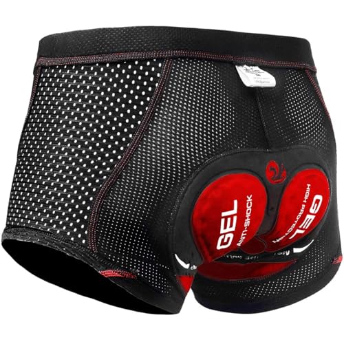 X-TIGER Herren Radunterhose Fahrradhosen mit 5D Sitzpolster Fahrrad MTB Unterwäsche Pro Bike Boxer Größe Kurze Hosen